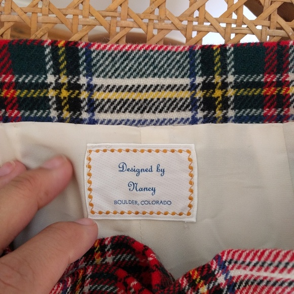 Wintry wool plaid blanket skirt - Picture 2 of 3